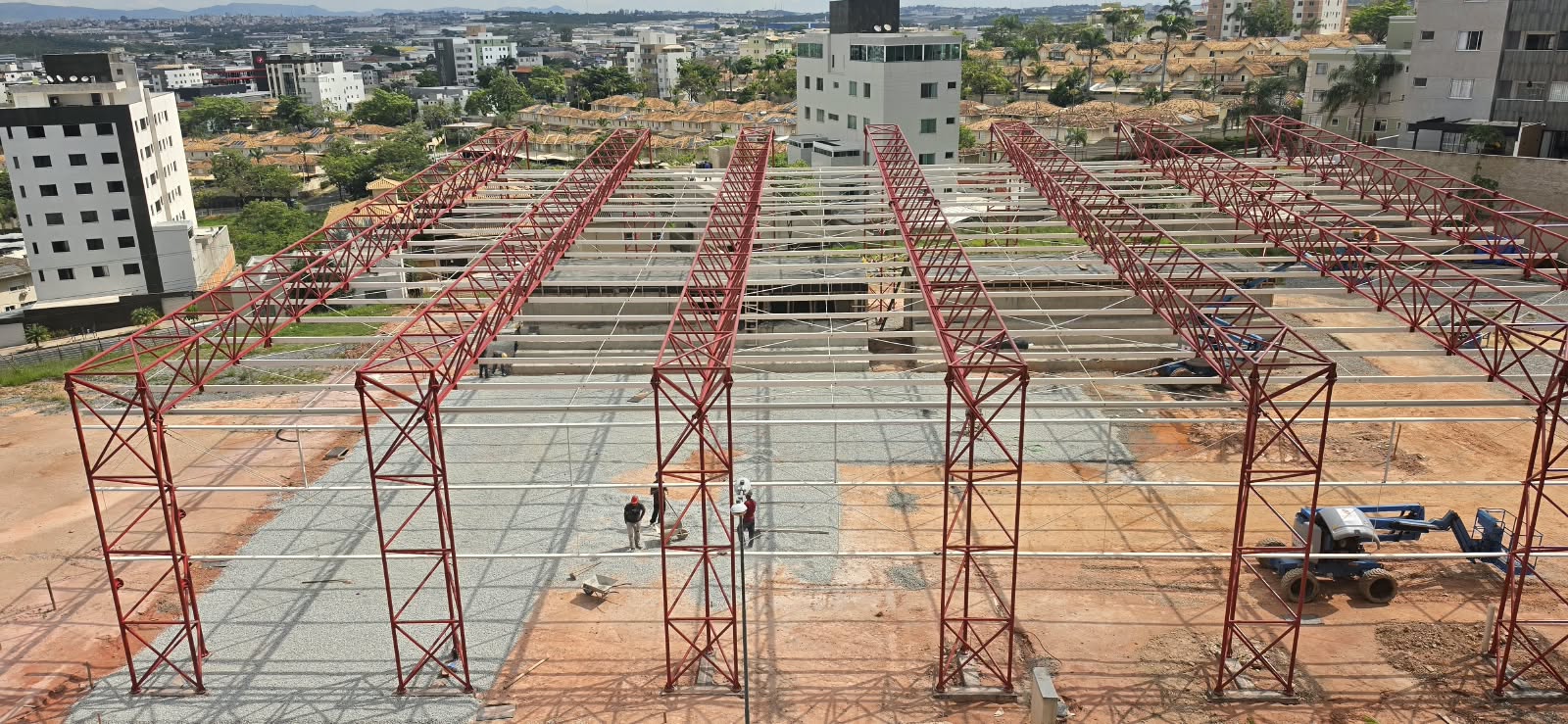 Estrutura metálica de galpão fabricada pela Argo Industrial